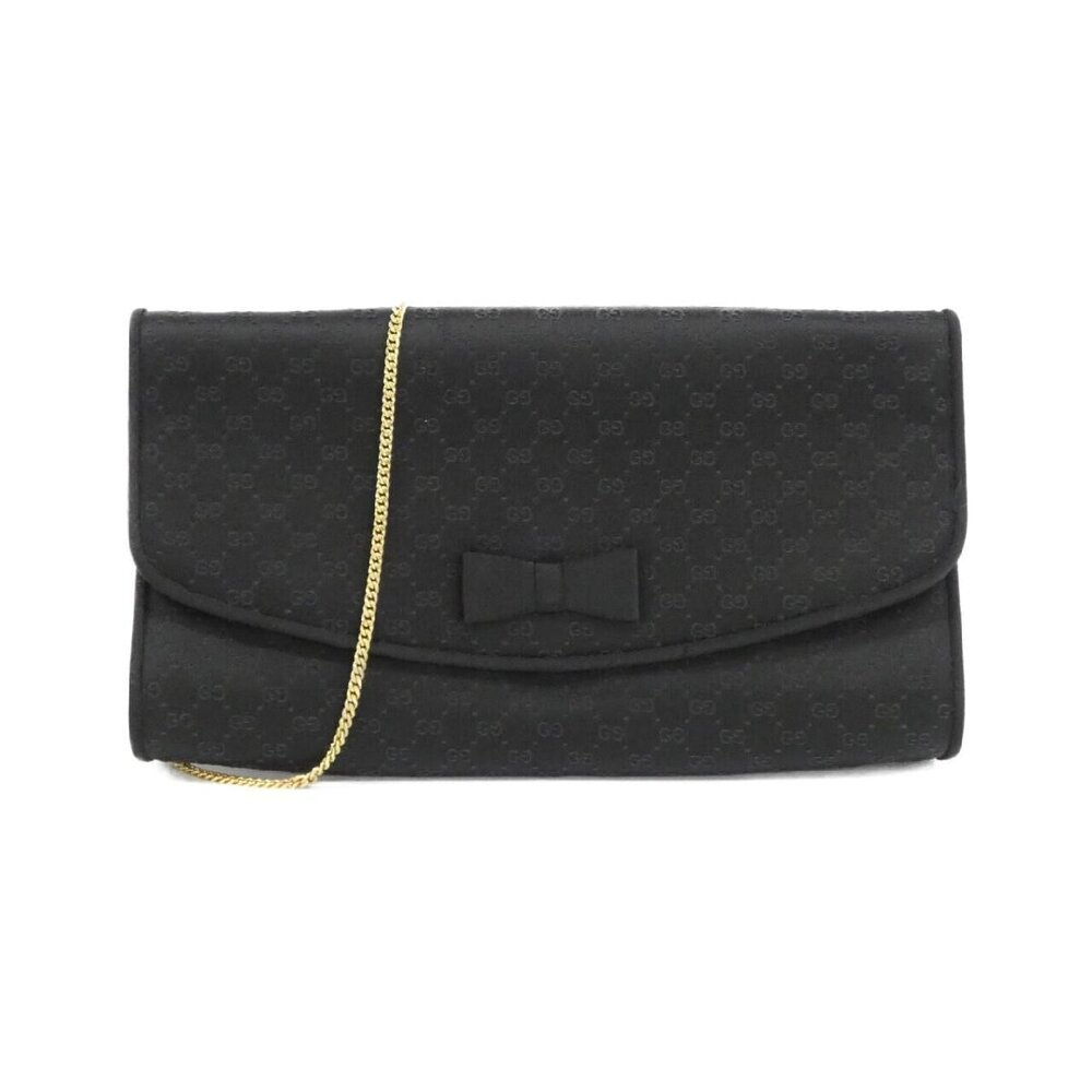 Gucci GG Monogram Chain Shoulder Bag black monogram bow